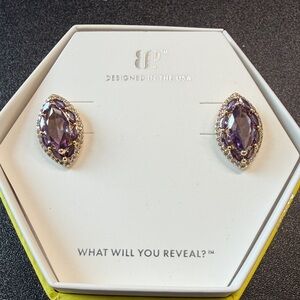 Elegant Purple and Silver Earrings